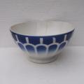 Ancien bol a cotes sur pied douche decor frise bleue 1