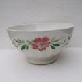 Ancien bol a cotes sur pied douche decor frise fleurs et feuillage 1