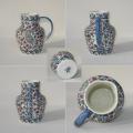 Ancien pichet pot a lait en faience de gien decor cachemire 1