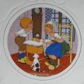 Ancien plat a dessert decor d enfants digoin sarreguemines intitulee la berceuse 1