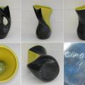 Ancien vase en ceramique jaune et noir ceramidi 1