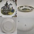 Ancienne assiette a decor polychrome le chasseur perdu creil 1