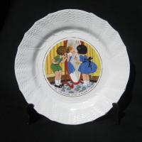 Ancienne assiette a dessert decor d enfants dv sarreguemines intitulee 11 t as encore chipe la poudre de maman 1