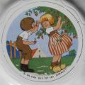 Ancienne assiette a dessert decor d enfants dv sarreguemines intitulee 5 on dira qu c est les oiseaux 1