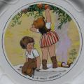 Ancienne assiette a dessert decor d enfants dv sarreguemines intitulee 6 le fruit defendu 1