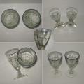 Anciens verres de bistrot rebord bleu lot 2 a